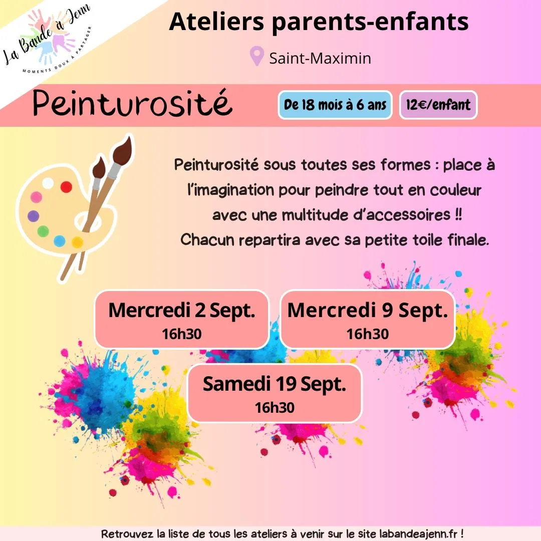 Atelier parent/enfant : Peinturosité (enfants 18 mois à 6 ans)