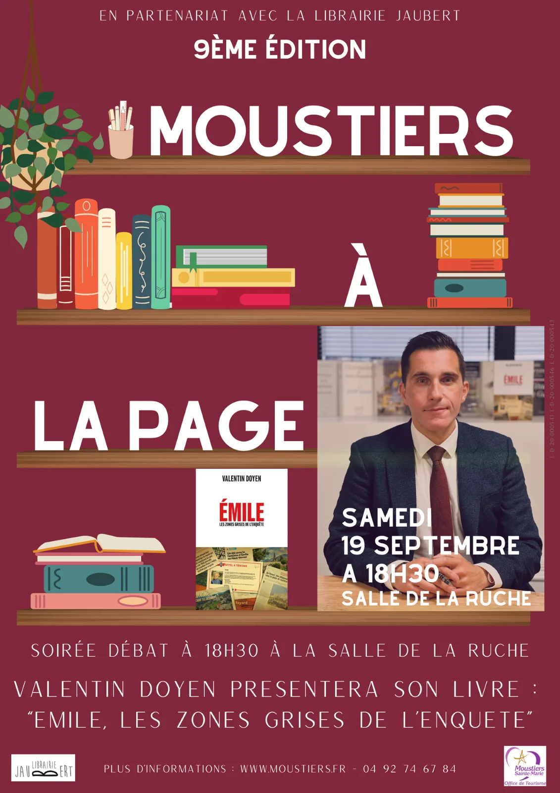 Soirée débat avec l'auteur Valentin Doyen : ouverture du salon du livre « Moustiers à la Page »