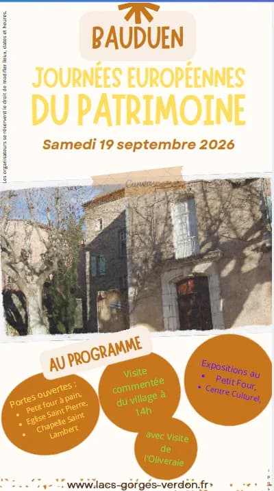 Journées européennes du patrimoine à Bauduen